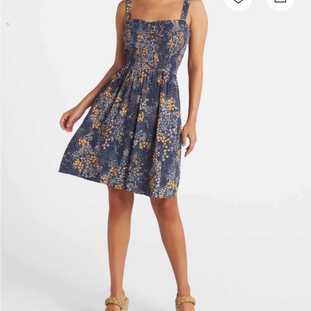 Market & Spruce Blue and Yellow Mini Dress
